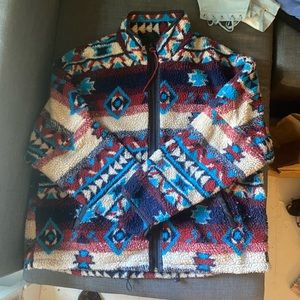 urban outfitters aztec print sherpa jacket